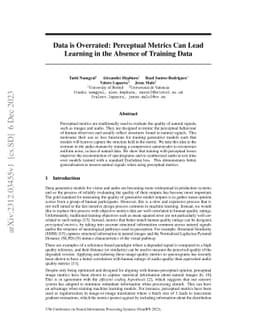 Data is Overrated: Perceptual Metrics Can Lead Learning in the Absence
  of Training Data