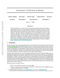 Kandinsky 3.0 Technical Report