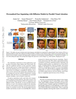 Personalized Face Inpainting with Diffusion Models by Parallel Visual
  Attention