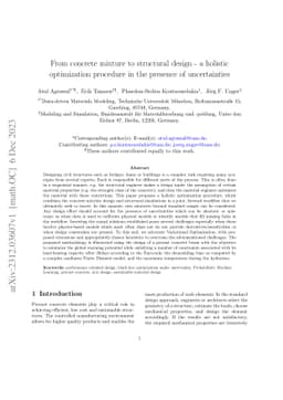 From concrete mixture to structural design -- a holistic optimization
  procedure in the presence of uncertainties