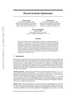 Physical Symbolic Optimization
