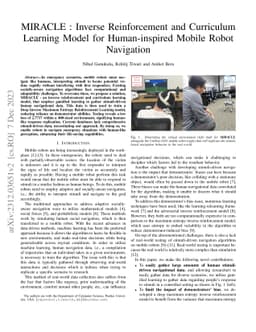 MIRACLE: Inverse Reinforcement and Curriculum Learning Model for
  Human-inspired Mobile Robot Navigation