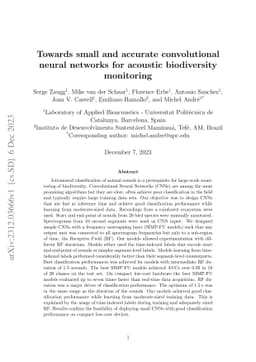 Towards small and accurate convolutional neural networks for acoustic
  biodiversity monitoring