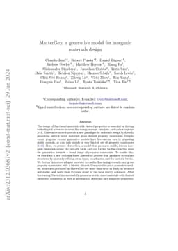 MatterGen: a generative model for inorganic materials design