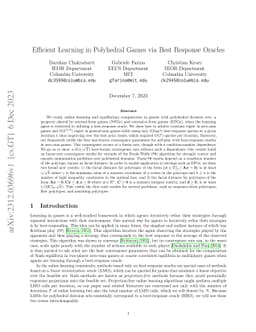 Efficient Learning in Polyhedral Games via Best Response Oracles