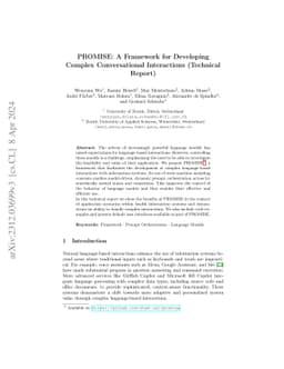 PROMISE: A Framework for Developing Complex Conversational Interactions
  (Technical Report)