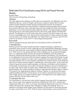 Multi-label Text Classification using GloVe and Neural Network Models