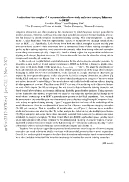 Abstraction via exemplars? A representational case study on lexical
  category inference in BERT