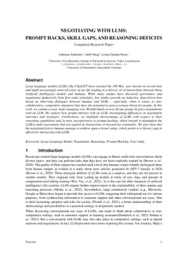 Negotiating with LLMS: Prompt Hacks, Skill Gaps, and Reasoning Deficits