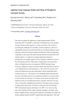 Applying Large Language Models and Chain-of-Thought for Automatic
  Scoring