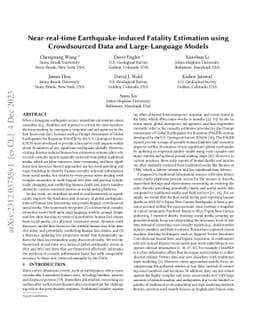 Near-real-time Earthquake-induced Fatality Estimation using Crowdsourced
  Data and Large-Language Models