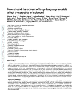 How should the advent of large language models affect the practice of
  science?
