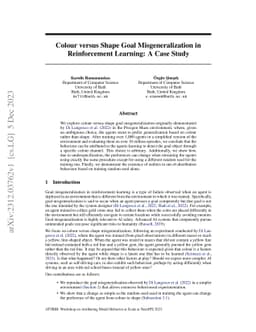 Colour versus Shape Goal Misgeneralization in Reinforcement Learning: A
  Case Study