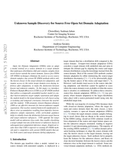 Unknown Sample Discovery for Source Free Open Set Domain Adaptation