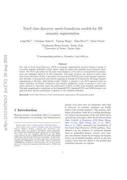 Novel class discovery meets foundation models for 3D semantic
  segmentation