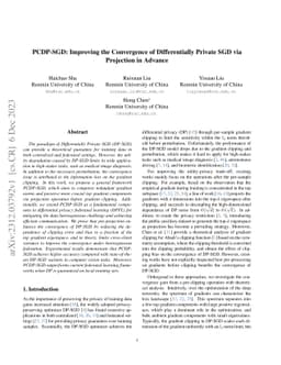 PCDP-SGD: Improving the Convergence of Differentially Private SGD via Projection in Advance