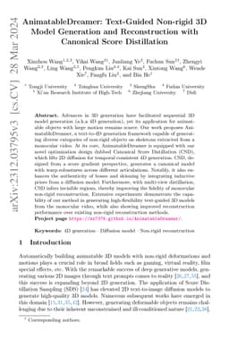 AnimatableDreamer: Text-Guided Non-rigid 3D Model Generation and
  Reconstruction with Canonical Score Distillation