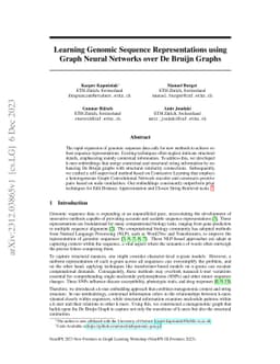 Learning Genomic Sequence Representations using Graph Neural Networks
  over De Bruijn Graphs