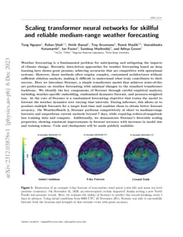 Scaling transformer neural networks for skillful and reliable
  medium-range weather forecasting