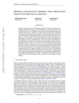 Domain constraints improve risk prediction when outcome data is missing