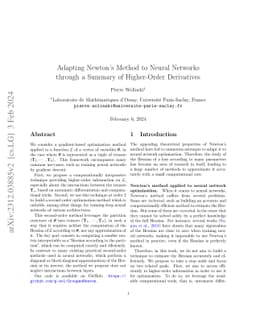 Adapting Newton's Method to Neural Networks through a Summary of Higher-Order Derivatives