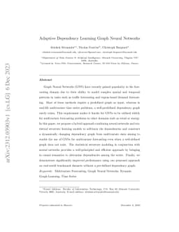 Adaptive Dependency Learning Graph Neural Networks