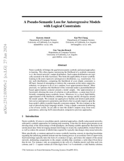 A Pseudo-Semantic Loss for Autoregressive Models with Logical
  Constraints