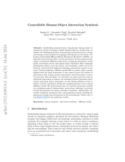 Controllable Human-Object Interaction Synthesis