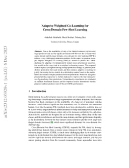 Adaptive Weighted Co-Learning for Cross-Domain Few-Shot Learning