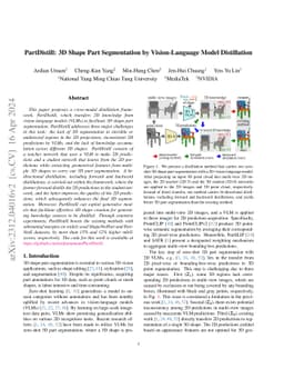 PartDistill: 3D Shape Part Segmentation by Vision-Language Model
  Distillation