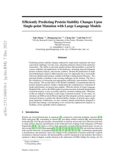 Efficiently Predicting Protein Stability Changes Upon Single-point
  Mutation with Large Language Models