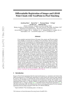 Differentiable Registration of Images and LiDAR Point Clouds with
  VoxelPoint-to-Pixel Matching