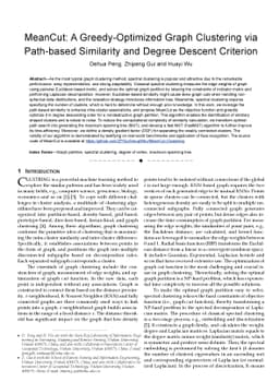 MeanCut: A Greedy-Optimized Graph Clustering via Path-based Similarity
  and Degree Descent Criterion