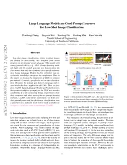 Large Language Models are Good Prompt Learners for Low-Shot Image
  Classification