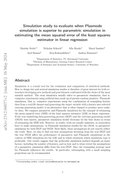 When is Plasmode simulation superior to parametric simulation when
  estimating the MSE of the least squares estimator in linear regression?