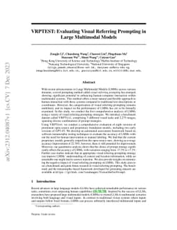 VRPTEST: Evaluating Visual Referring Prompting in Large Multimodal
  Models