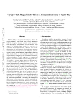 Caregiver Talk Shapes Toddler Vision: A Computational Study of Dyadic
  Play