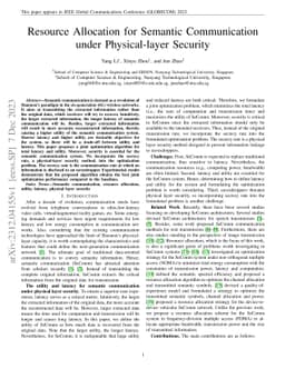 Resource Allocation for Semantic Communication under Physical-layer
  Security