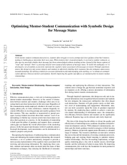 Optimizing Mentor-Student Communication with Symbolic Design for Message
  States