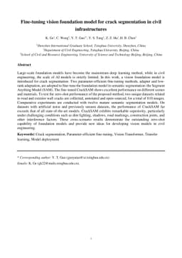 Fine-tuning vision foundation model for crack segmentation in civil
  infrastructures