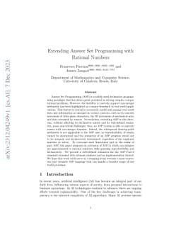 Extending Answer Set Programming with Rational Numbers
