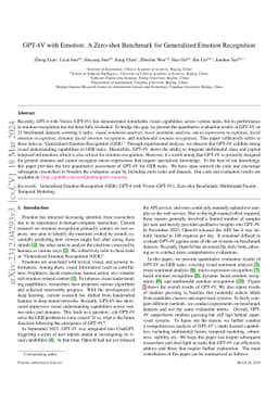 GPT-4V with Emotion: A Zero-shot Benchmark for Generalized Emotion
  Recognition