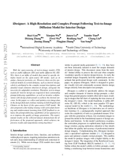 iDesigner: A High-Resolution and Complex-Prompt Following Text-to-Image
  Diffusion Model for Interior Design