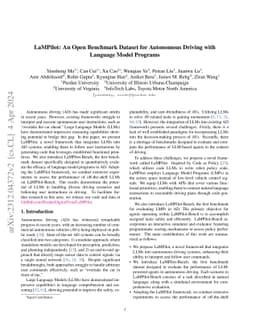 LaMPilot: An Open Benchmark Dataset for Autonomous Driving with Language
  Model Programs