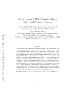 On the Impact of Multi-dimensional Local Differential Privacy on
  Fairness