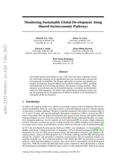 Monitoring Sustainable Global Development Along Shared Socioeconomic
  Pathways