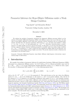 Parameter Inference for Hypo-Elliptic Diffusions under a Weak Design
  Condition