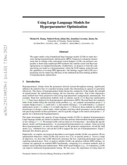 Using Large Language Models for Hyperparameter Optimization