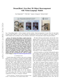 Dream2Real: Zero-Shot 3D Object Rearrangement with Vision-Language
  Models