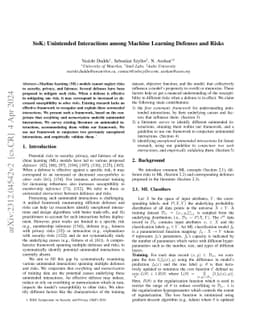 SoK: Unintended Interactions among Machine Learning Defenses and Risks